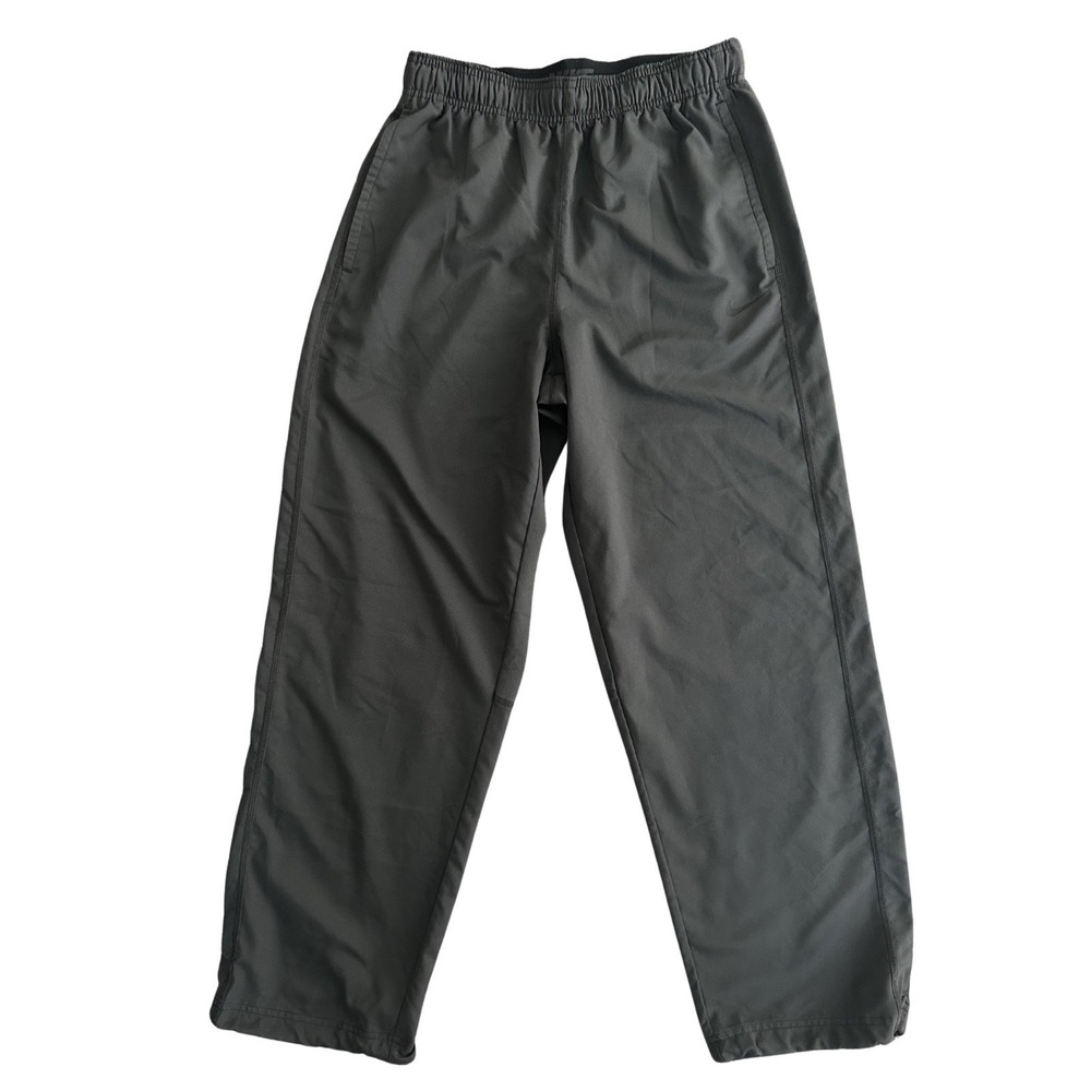 Nike Dri-FIT Men's M Track Pants Gray Woven Training Warm Up Bungee Cuffed